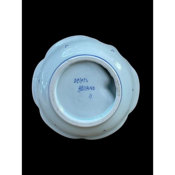 Vintage Delft Holland Cigar Smoking Ashtray Dutch Windmill Shoes Cobalt Blue - Picture 5 of 5